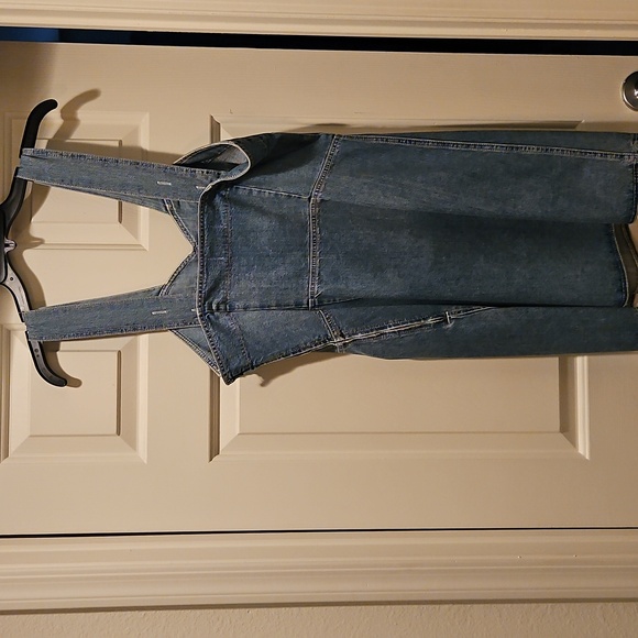 PAIGE Tula Front Lace-up Denim Dress sz Large - Picture 7 of 8